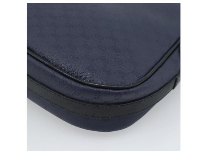 Borsa a tracolla GUCCI Micro GG Supreme PVC Navy Gold 001 261 4425 Auth ka4776 D'oro Blu navy - vista 12