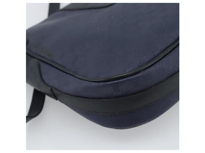 Borsa a tracolla GUCCI Micro GG Supreme PVC Navy Gold 001 261 4425 Auth ka4776 D'oro Blu navy - vista 13
