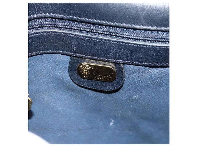 Borsa a tracolla GUCCI Micro GG Supreme PVC Navy Gold 001 261 4425 Auth ka4776 D'oro Blu navy - vista 15