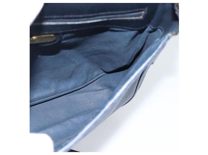 Borsa a tracolla GUCCI Micro GG Supreme PVC Navy Gold 001 261 4425 Auth ka4776 D'oro Blu navy - vista 17