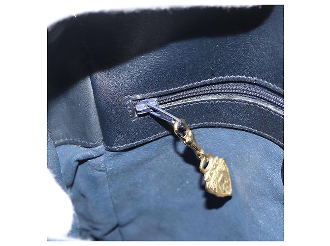 Borsa a tracolla GUCCI Micro GG Supreme PVC Navy Gold 001 261 4425 Auth ka4776 D'oro Blu navy - vista 19