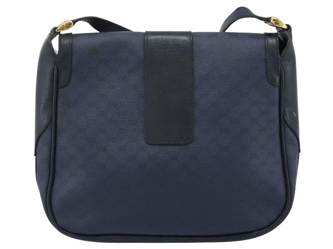 Borsa a tracolla GUCCI Micro GG Supreme PVC Navy Gold 001 261 4425 Auth ka4776 D'oro Blu navy - vista 3