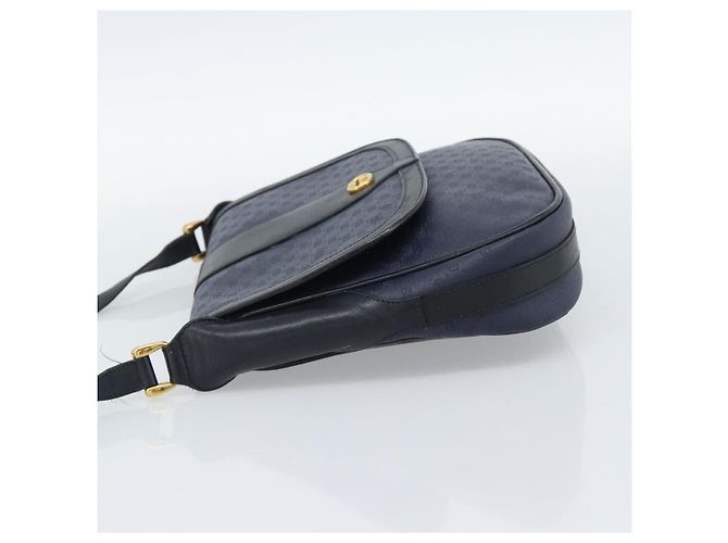 Borsa a tracolla GUCCI Micro GG Supreme PVC Navy Gold 001 261 4425 Auth ka4776 D'oro Blu navy - vista 4