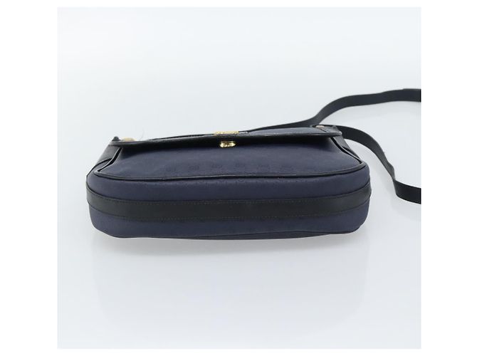 Borsa a tracolla GUCCI Micro GG Supreme PVC Navy Gold 001 261 4425 Auth ka4776 D'oro Blu navy - vista 9