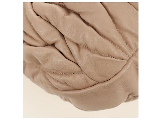Bolsa de Ombro Miu Miu Matelasse de Couro 2way Rosa Ouro Auth 185581M Dourado - vista 19
