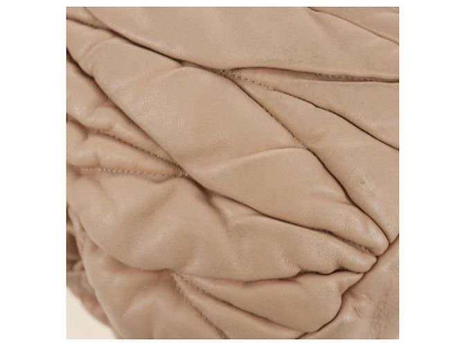 Bolsa de Ombro Miu Miu Matelasse de Couro 2way Rosa Ouro Auth 185581M Dourado - vista 21