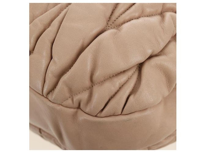 Bolsa de Ombro Miu Miu Matelasse de Couro 2way Rosa Ouro Auth 185581M Dourado - vista 22