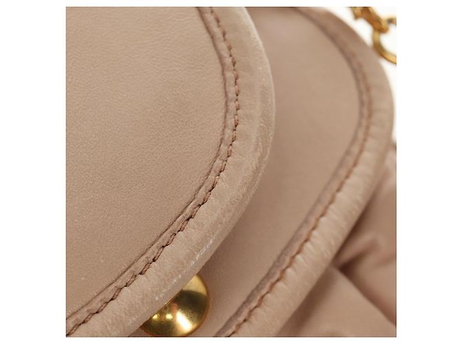 Bolsa de Ombro Miu Miu Matelasse de Couro 2way Rosa Ouro Auth 185581M Dourado - vista 25