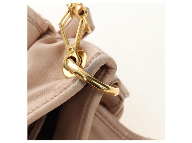 Bolsa de Ombro Miu Miu Matelasse de Couro 2way Rosa Ouro Auth 185581M Dourado - vista 32