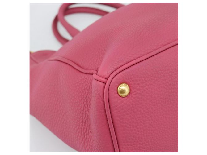 Borsa PRADA Vittero Dino Leather 2way Rosa Oro Auth 186115A D'oro - vista 16