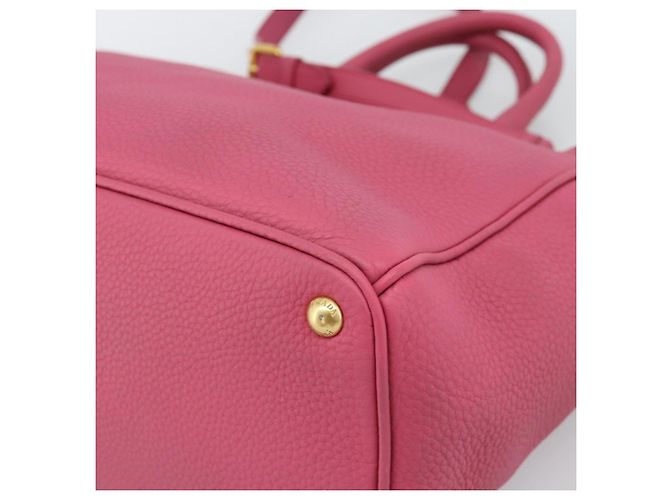 Borsa PRADA Vittero Dino Leather 2way Rosa Oro Auth 186115A D'oro - vista 17
