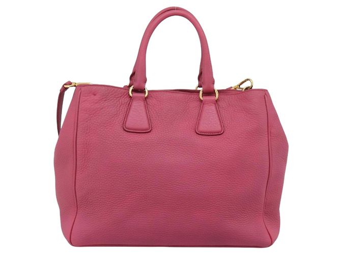 Borsa PRADA Vittero Dino Leather 2way Rosa Oro Auth 186115A D'oro - vista 2