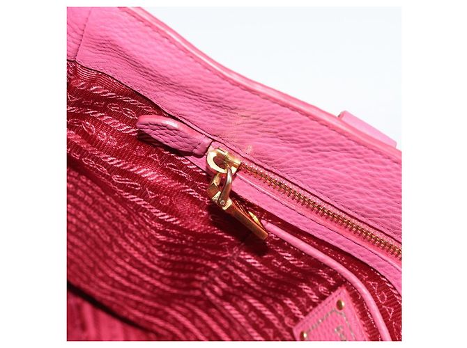 Borsa PRADA Vittero Dino Leather 2way Rosa Oro Auth 186115A D'oro - vista 22