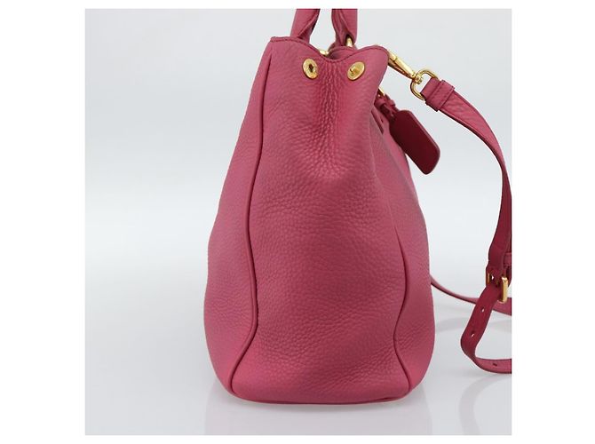 Borsa PRADA Vittero Dino Leather 2way Rosa Oro Auth 186115A D'oro - vista 3
