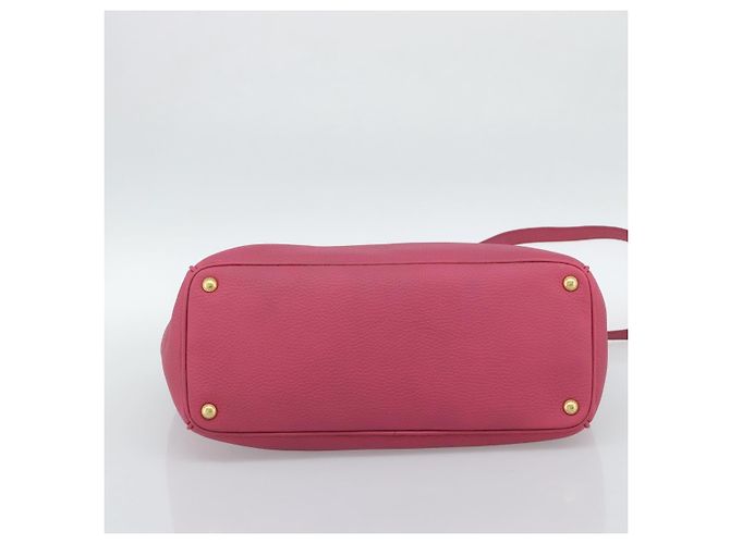 Borsa PRADA Vittero Dino Leather 2way Rosa Oro Auth 186115A D'oro - vista 5