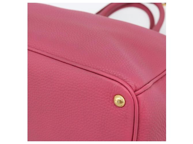 Borsa PRADA Vittero Dino Leather 2way Rosa Oro Auth 186115A D'oro - vista 9