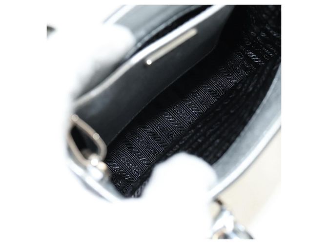 Borsa PRADA in pelle vernice 2way Argento Autentica 185901M - vista 10