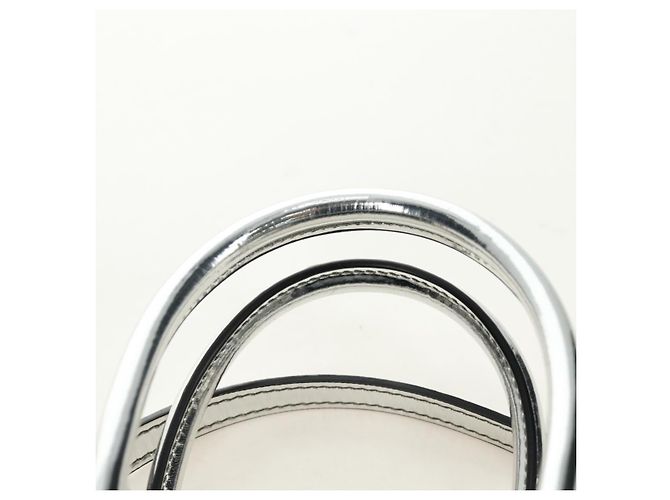 Borsa PRADA in pelle vernice 2way Argento Autentica 185901M - vista 15