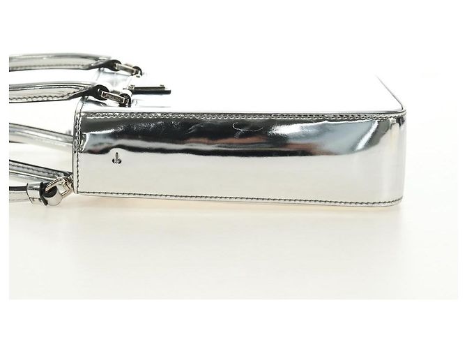 Borsa PRADA in pelle vernice 2way Argento Autentica 185901M - vista 3