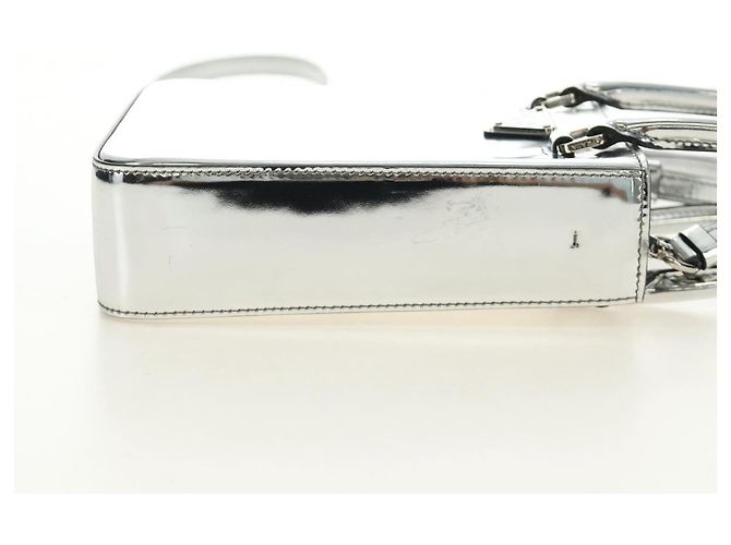 Borsa PRADA in pelle vernice 2way Argento Autentica 185901M - vista 4