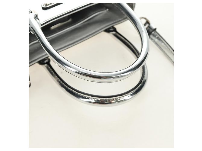 Borsa PRADA in pelle vernice 2way Argento Autentica 185901M - vista 8