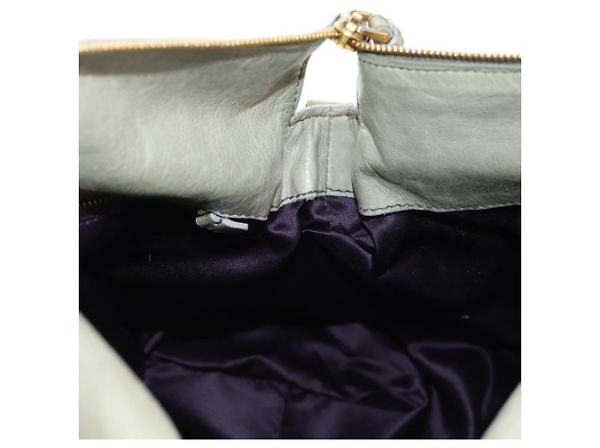 Borsa a mano Miu Miu Side Ribbon in pelle 2way Grigio Oro Auth am11892V Marrone D'oro - vista 22