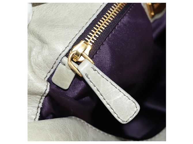 Borsa a mano Miu Miu Side Ribbon in pelle 2way Grigio Oro Auth am11892V Marrone D'oro - vista 24