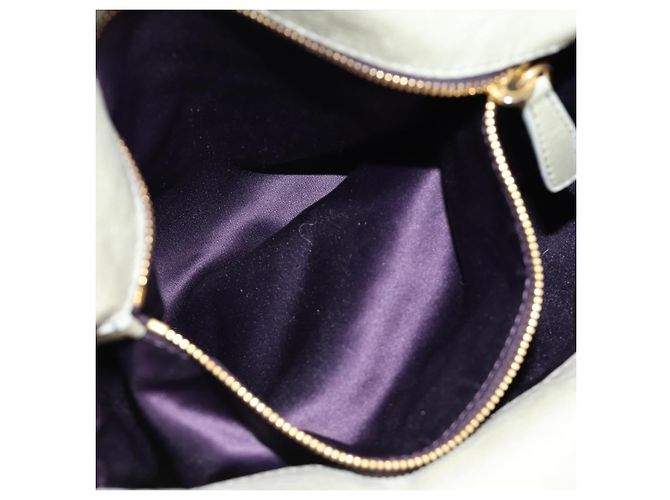 Borsa a mano Miu Miu Side Ribbon in pelle 2way Grigio Oro Auth am11892V Marrone D'oro - vista 25
