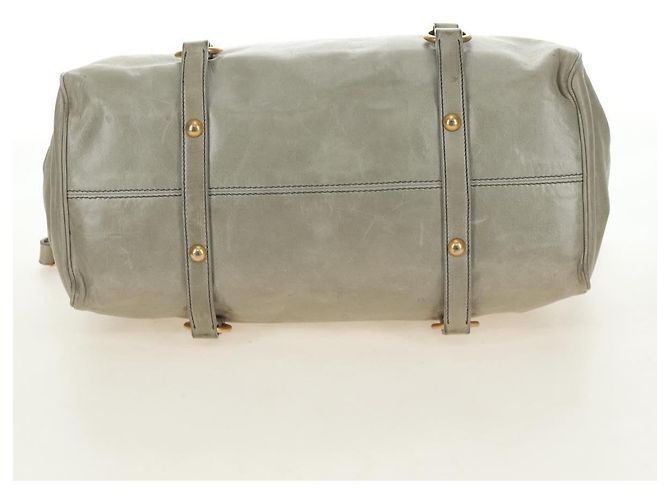 Borsa a mano Miu Miu Side Ribbon in pelle 2way Grigio Oro Auth am11892V Marrone D'oro - vista 5