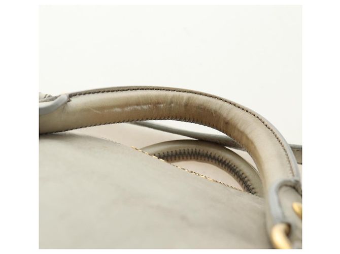 Borsa a mano Miu Miu Side Ribbon in pelle 2way Grigio Oro Auth am11892V Marrone D'oro - vista 8