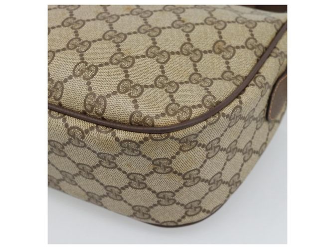 Borsa GUCCI GG Supreme Web Sherry Line in PVC Beige Oro 89 02 077 Auth 185911 D'oro - vista 12