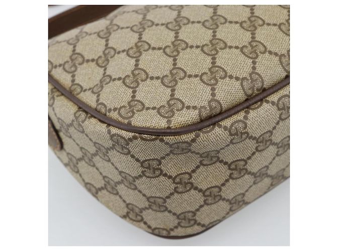 Borsa GUCCI GG Supreme Web Sherry Line in PVC Beige Oro 89 02 077 Auth 185911 D'oro - vista 13