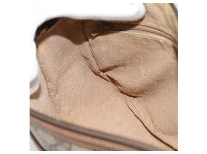 Borsa GUCCI GG Supreme Web Sherry Line in PVC Beige Oro 89 02 077 Auth 185911 D'oro - vista 18
