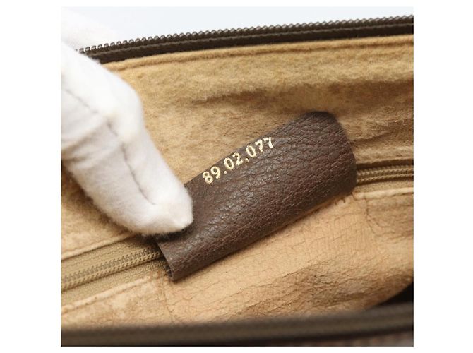 Borsa GUCCI GG Supreme Web Sherry Line in PVC Beige Oro 89 02 077 Auth 185911 D'oro - vista 23