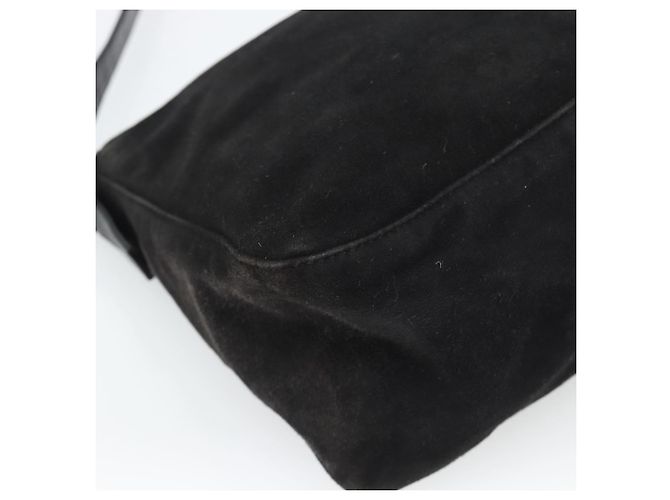 FENDI Mamma Baguette Schultertasche aus Wildleder Schwarz Gold Authentisch 187561SAM - Ansicht 16