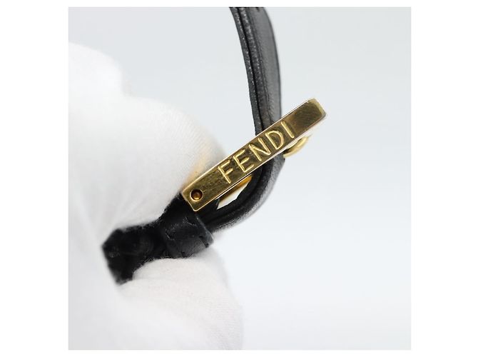 FENDI Mamma Baguette Schultertasche aus Wildleder Schwarz Gold Authentisch 187561SAM - Ansicht 17