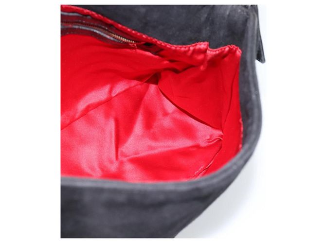 FENDI Mamma Baguette Schultertasche aus Wildleder Schwarz Gold Authentisch 187561SAM - Ansicht 19