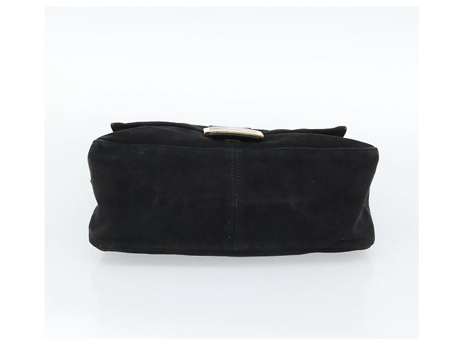 FENDI Mamma Baguette Schultertasche aus Wildleder Schwarz Gold Authentisch 187561SAM - Ansicht 5