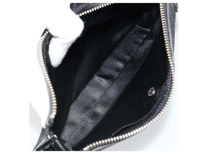Bulgari Borsa a Spalla BVLGARI Tela Nero Argento Auth 187359 - vista 11
