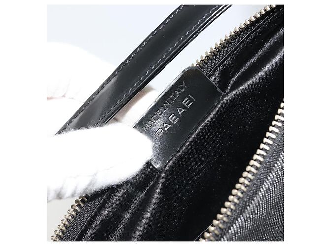 Bulgari Borsa a Spalla BVLGARI Tela Nero Argento Auth 187359 - vista 12