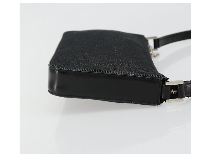 Bulgari Borsa a Spalla BVLGARI Tela Nero Argento Auth 187359 - vista 3