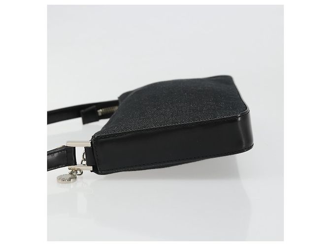 Bulgari Borsa a Spalla BVLGARI Tela Nero Argento Auth 187359 - vista 4