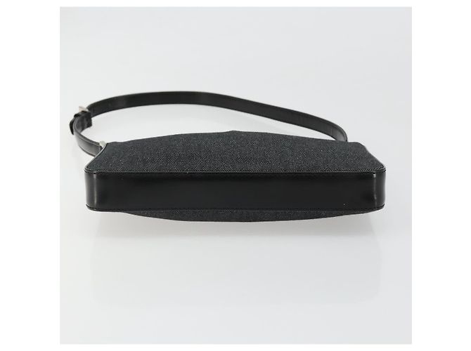 Bulgari Borsa a Spalla BVLGARI Tela Nero Argento Auth 187359 - vista 5