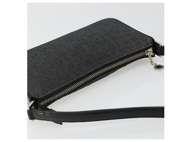 Bulgari Borsa a Spalla BVLGARI Tela Nero Argento Auth 187359 - vista 6