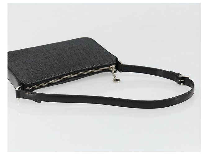 Bulgari Borsa a Spalla BVLGARI Tela Nero Argento Auth 187359 - vista 7