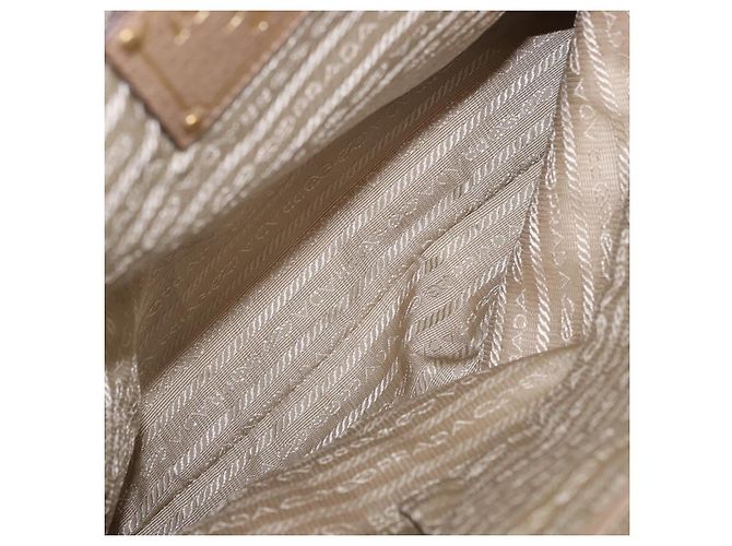 Borsa PRADA in pelle beige oro Auth 187499 D'oro - vista 10