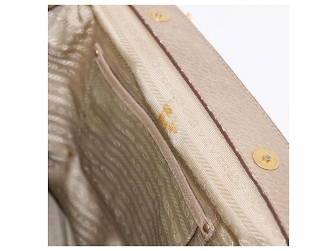 Borsa PRADA in pelle beige oro Auth 187499 D'oro - vista 11