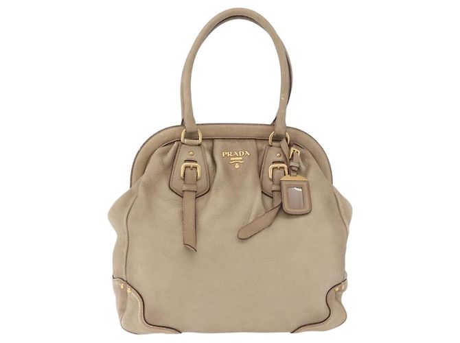 Borsa PRADA in pelle beige oro Auth 187499 D'oro - vista 13