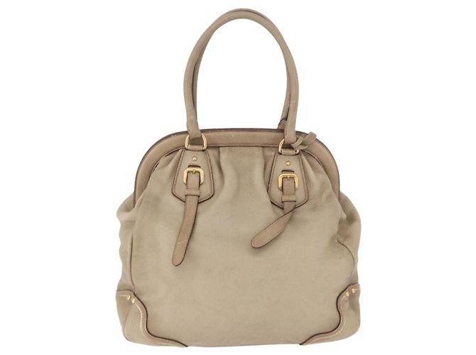 Borsa PRADA in pelle beige oro Auth 187499 D'oro - vista 2