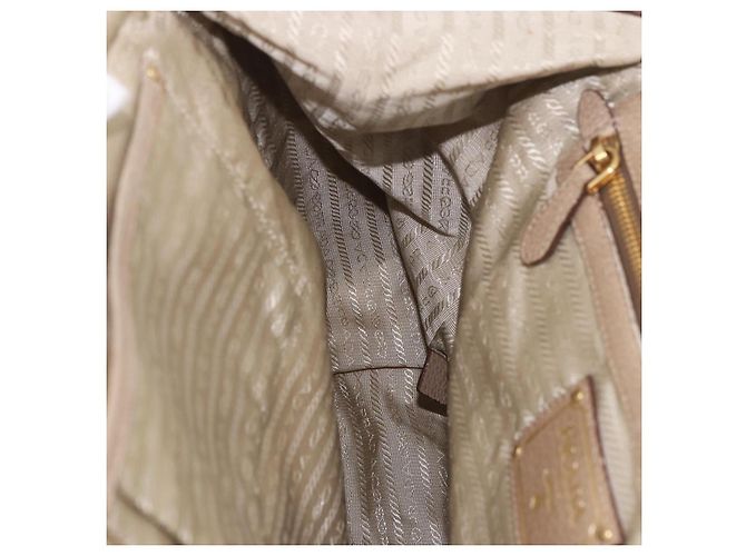 Borsa PRADA in pelle beige oro Auth 187499 D'oro - vista 23